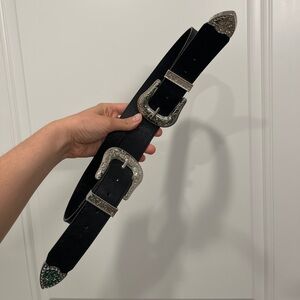 Black Belt with Silver Buckles